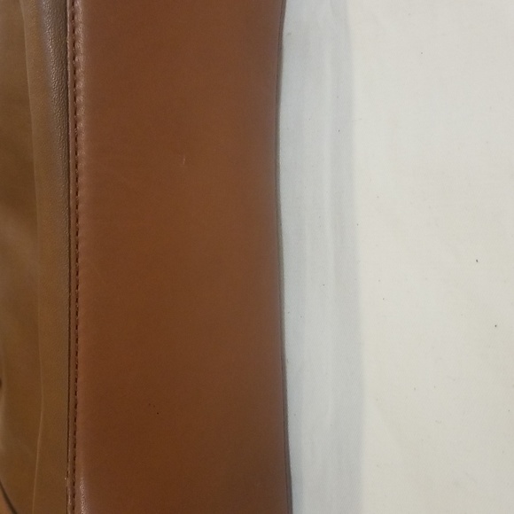 COLE HAAN LEATHER TOTE HANDBAG WITH FRANT PACKET LINED OUTER INSIDE 3 pocket - Picture 8 of 8